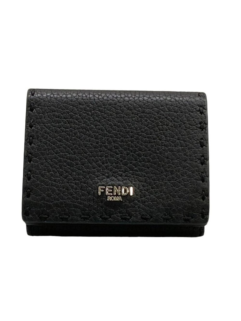 Fendi Trifold Wallet Black Leather